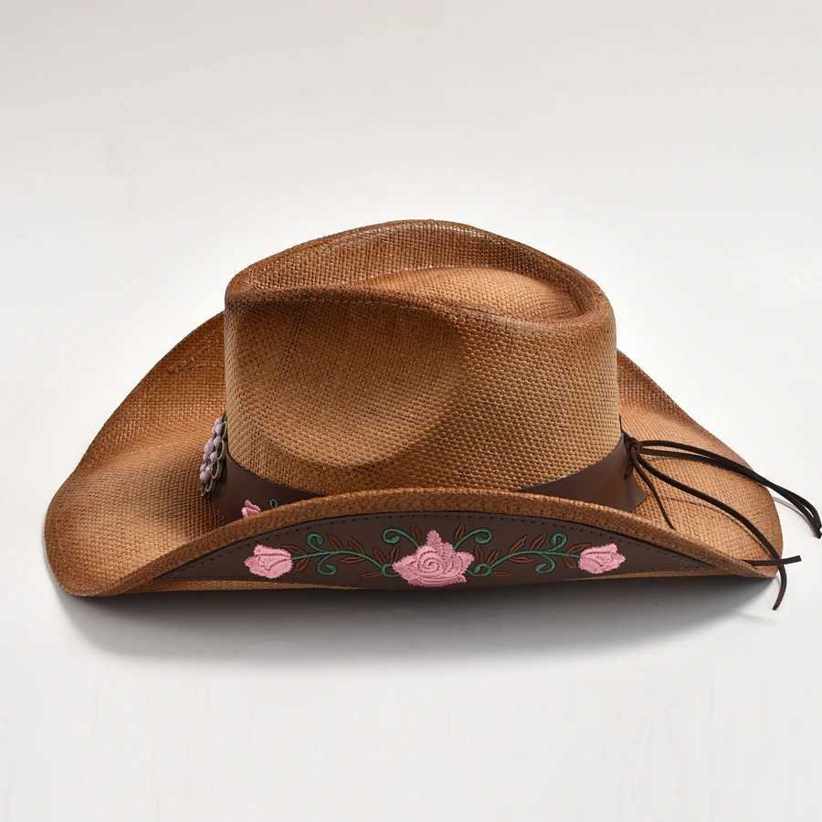 New Str Western Cowboy Hat Summer Outdoor Travel Beach Sun Hat Mens and Womens Retro Gentleman Cowboy Hat Jazz Hat W241225