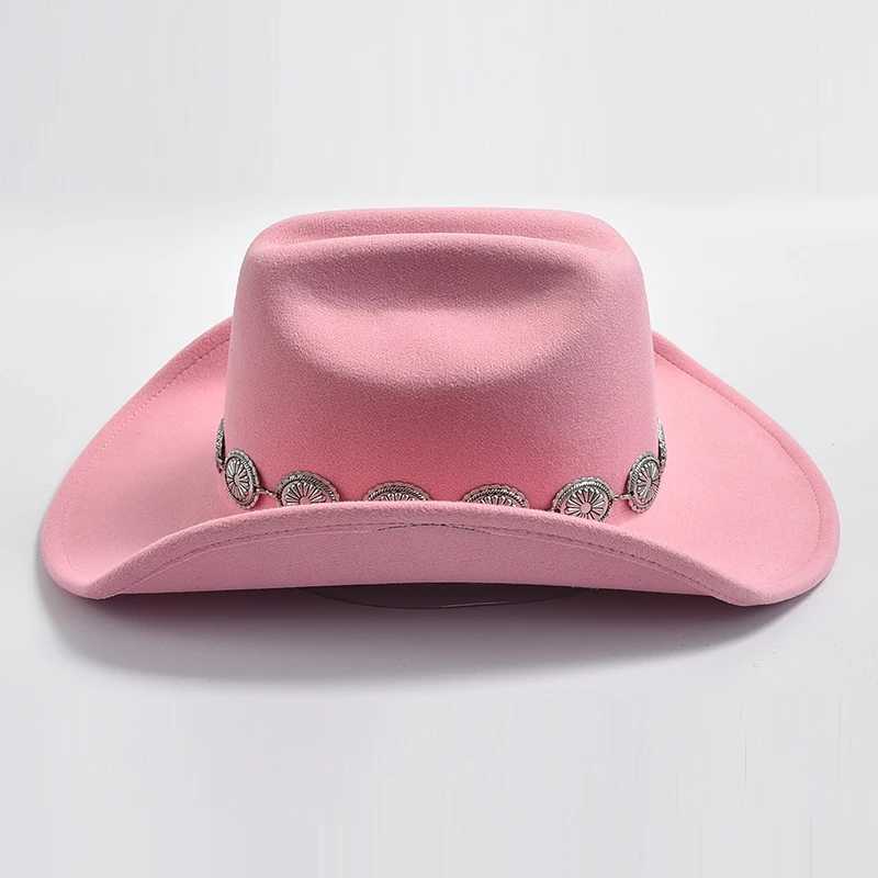 New Pink Womens Cowboy Hat Cowboy Style Photo Prop Jazz Hat Party Dr. C Sombrero Hombre W241225