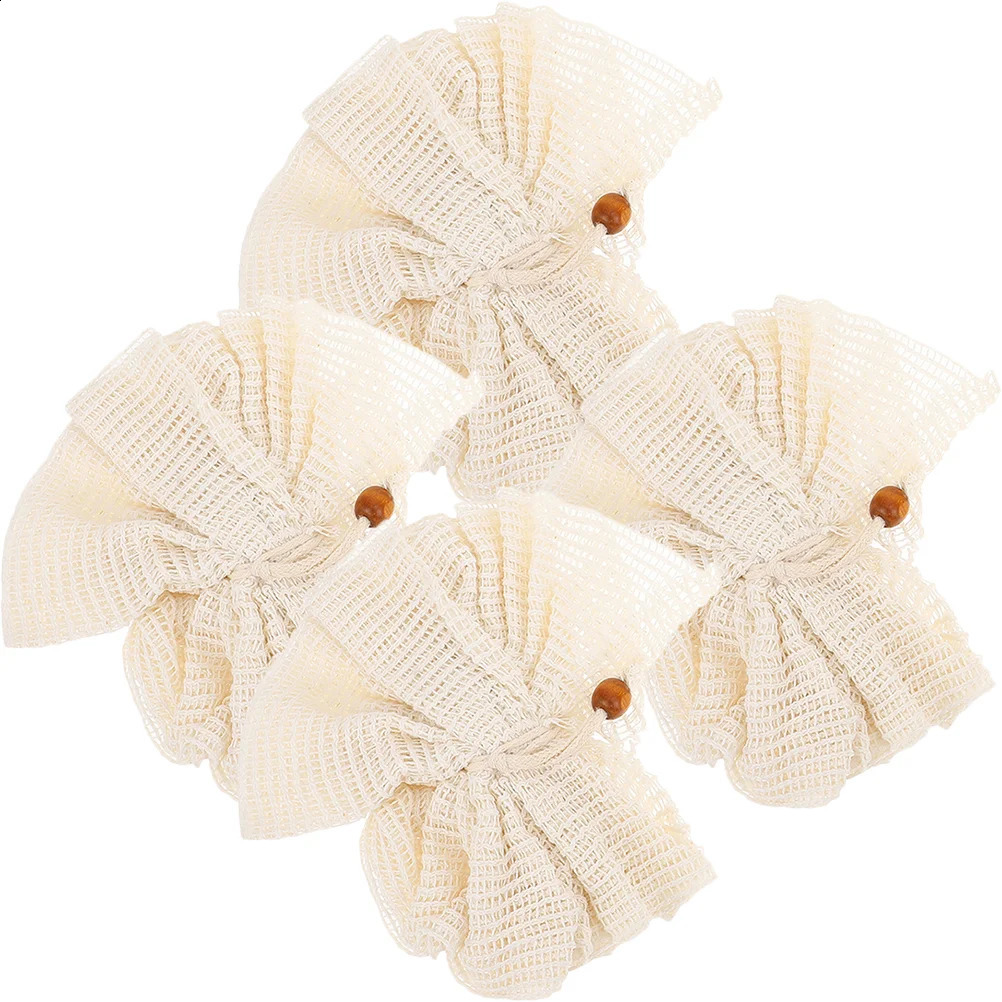 4 Pcs Ramie Loofah Bath Shower Scrubber Scrubbers Portable Bathtub Baby Clean Body Flowers Flax Puffs Ball Sponge 241226
