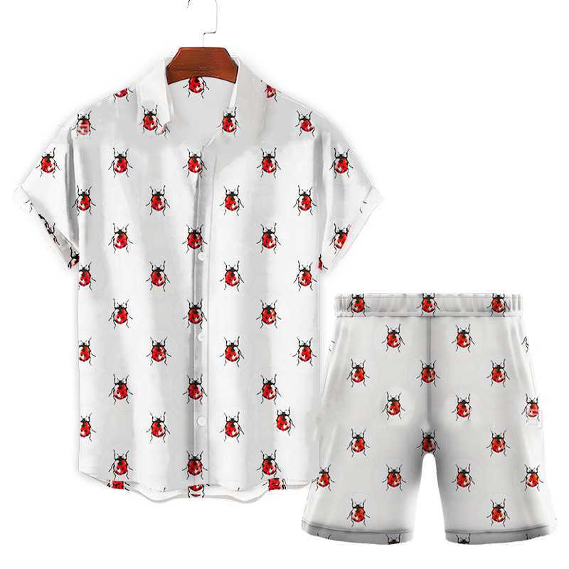 Cartoon dinosaur pajamas spring animal prints casual loose oversized pajamas set mens long sleeved daytime patterned pajamasW240719