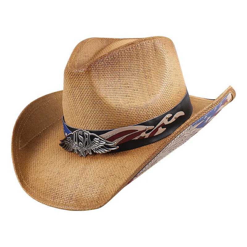 New retro western mens denim hat Panama Str sun hat elegant denim girl jazz C Sombrero Hombre W241225