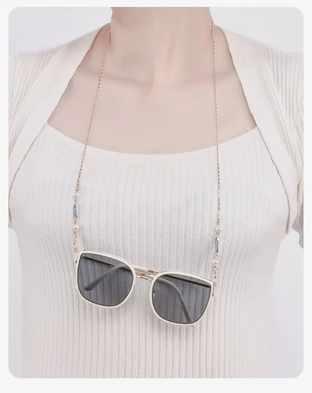 Fashion Rhinestone Glasses Chain Women Men Eye wear Accessories Stainless Steel Sunglasses Necklace Eyeglass Lanyard Strap 241226