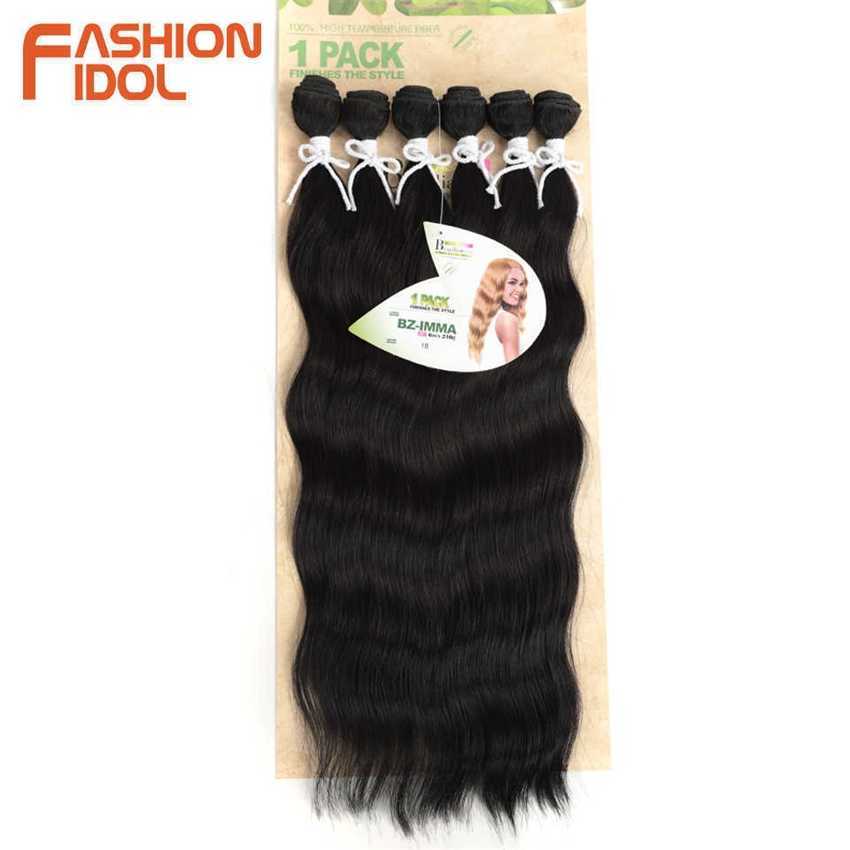 Synthetic Wigs Fashion Idol Water Wave Hair Bundles Synthetic Ombre Blonde Weave 6pcs/pack 20 Inch 230227 Hair Wigs