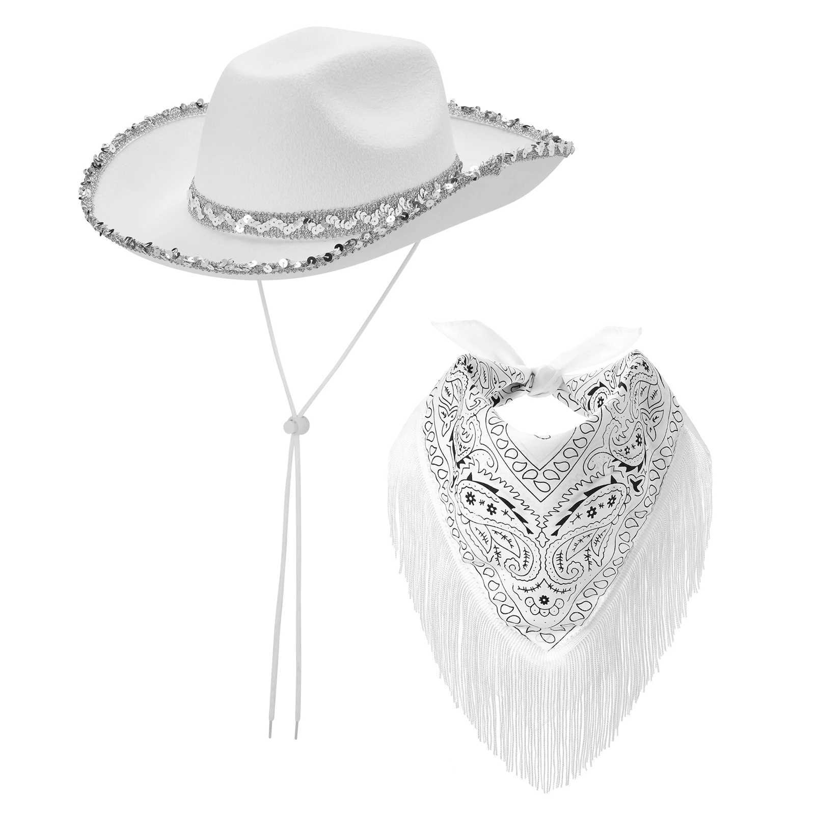 Ctivating New Women Rhinestone Cowboy Hats Wide Brim Western Style Furry Cowgirl Hats Birtay Party Supplies W241225