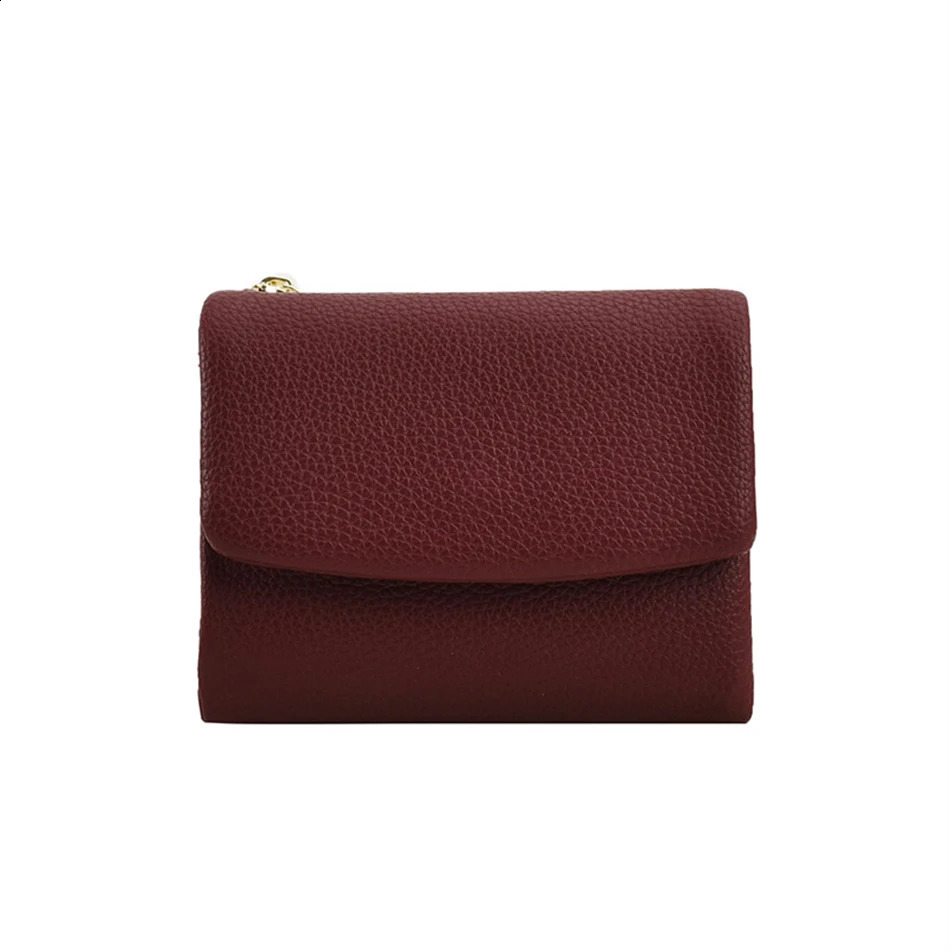 Solid Color Coin Purse Leather Short Wallet Trifold for Small Womens Purses Clutch Card Holder Travel Card Wallets Sac 241224