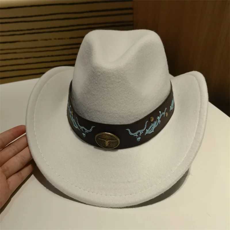 Cowboy Hat Mens Cowboy Hat Western Cowboy Hat Womens Wide Brim Casual Panama Solid Black and White Khaki Sombrero Vaquero Sombrero W241225