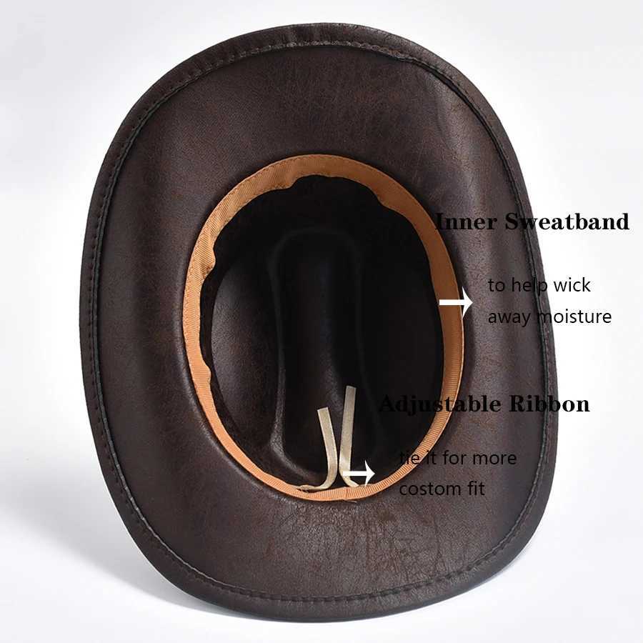Neutral artificial leather western cowboy hat retro gentleman cowboy girl jazz hat Sombrero Hombre W241225