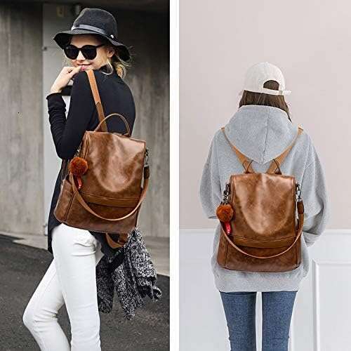Women Backpack Purse PU Leather Anti-theft Casual Shoulder Bag Fashion Ladies Satchel Bags