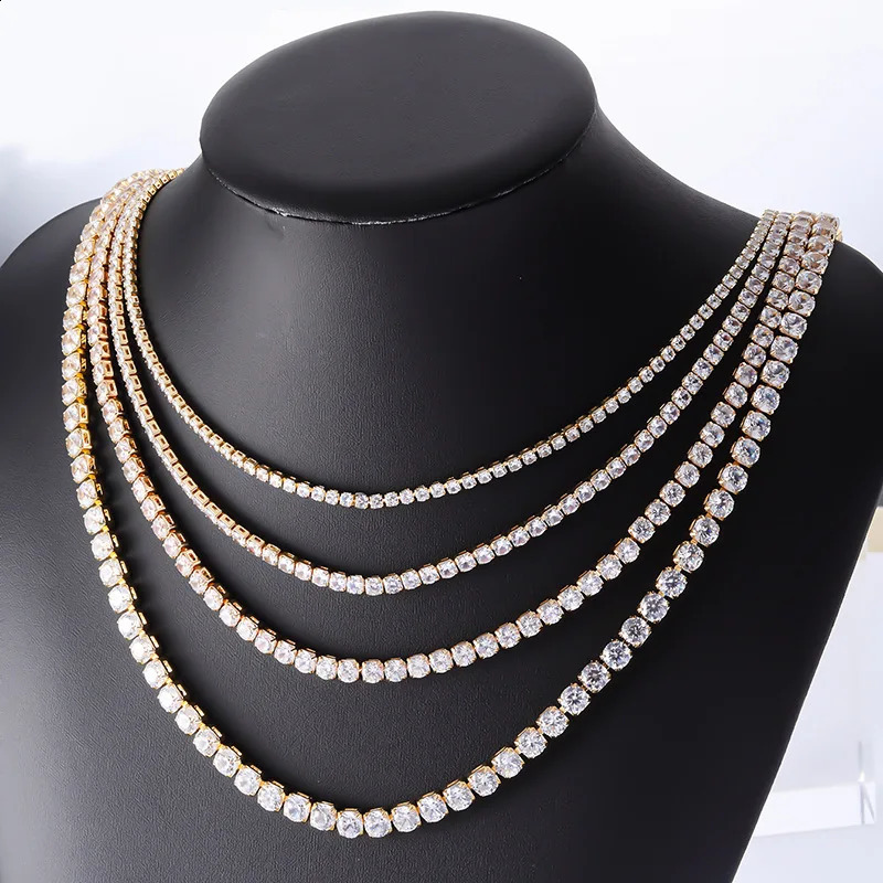 14K Gold Trendy Lab Diamond Necklace Party Wedding Chocker Necklaces for Women Men Hiphop Jewelry Gift 241226