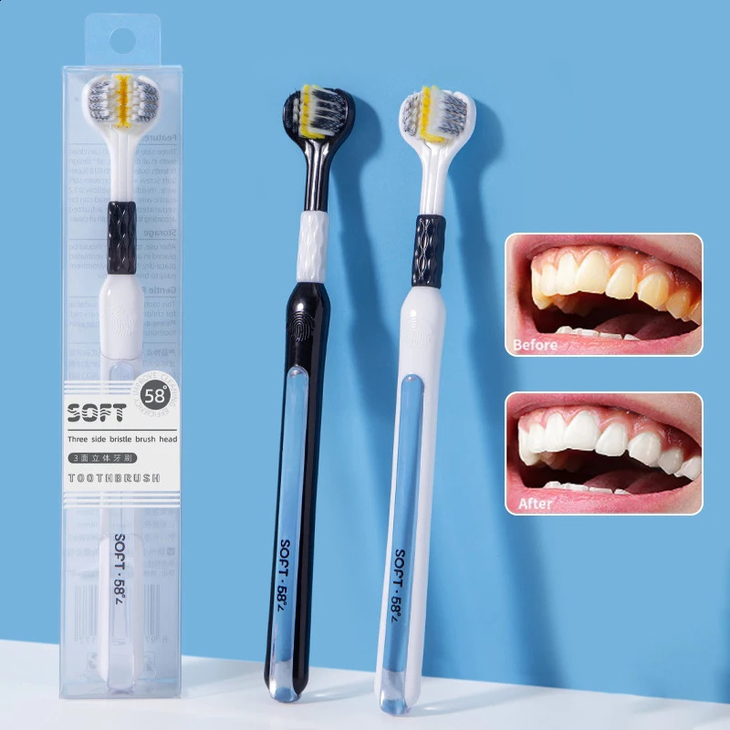 Three Sided Soft Hair Tooth Toothbrush Adult Toothbrush Ultra Fine Soft Bristle Oral Care Teeth Brush For Oral Health Clean 241226
