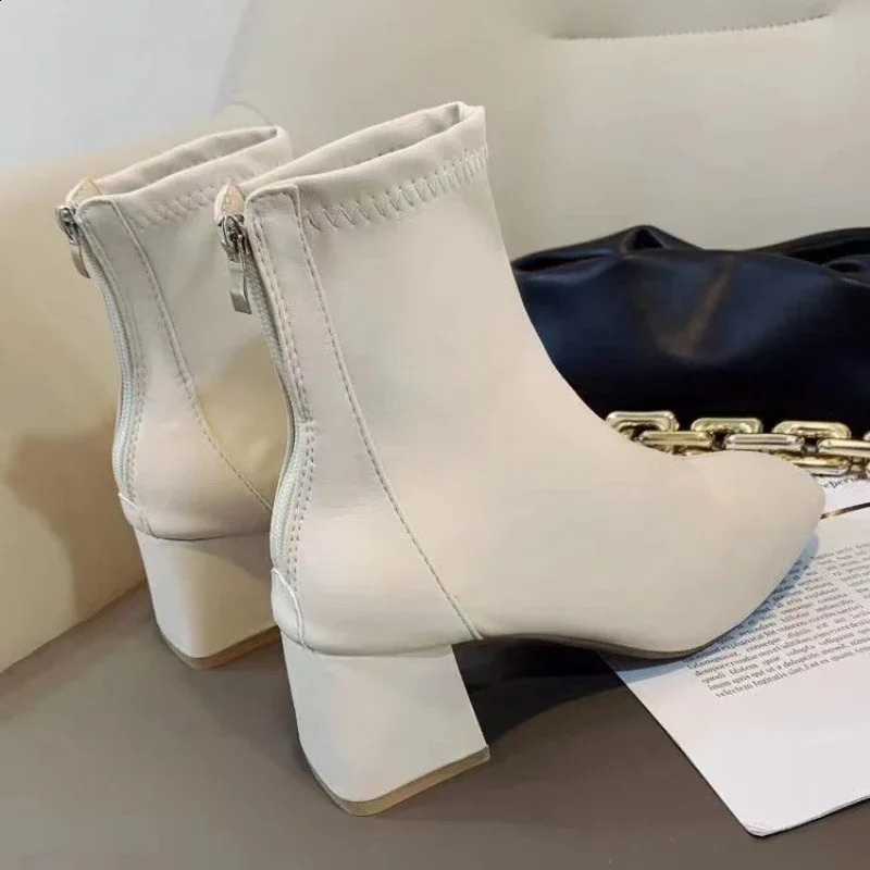 Women Boots Fashion Square Head Ankle Boots for Women Ankle Boots Comfortable Lady Shoes Casual Shoe botines mujer 241226