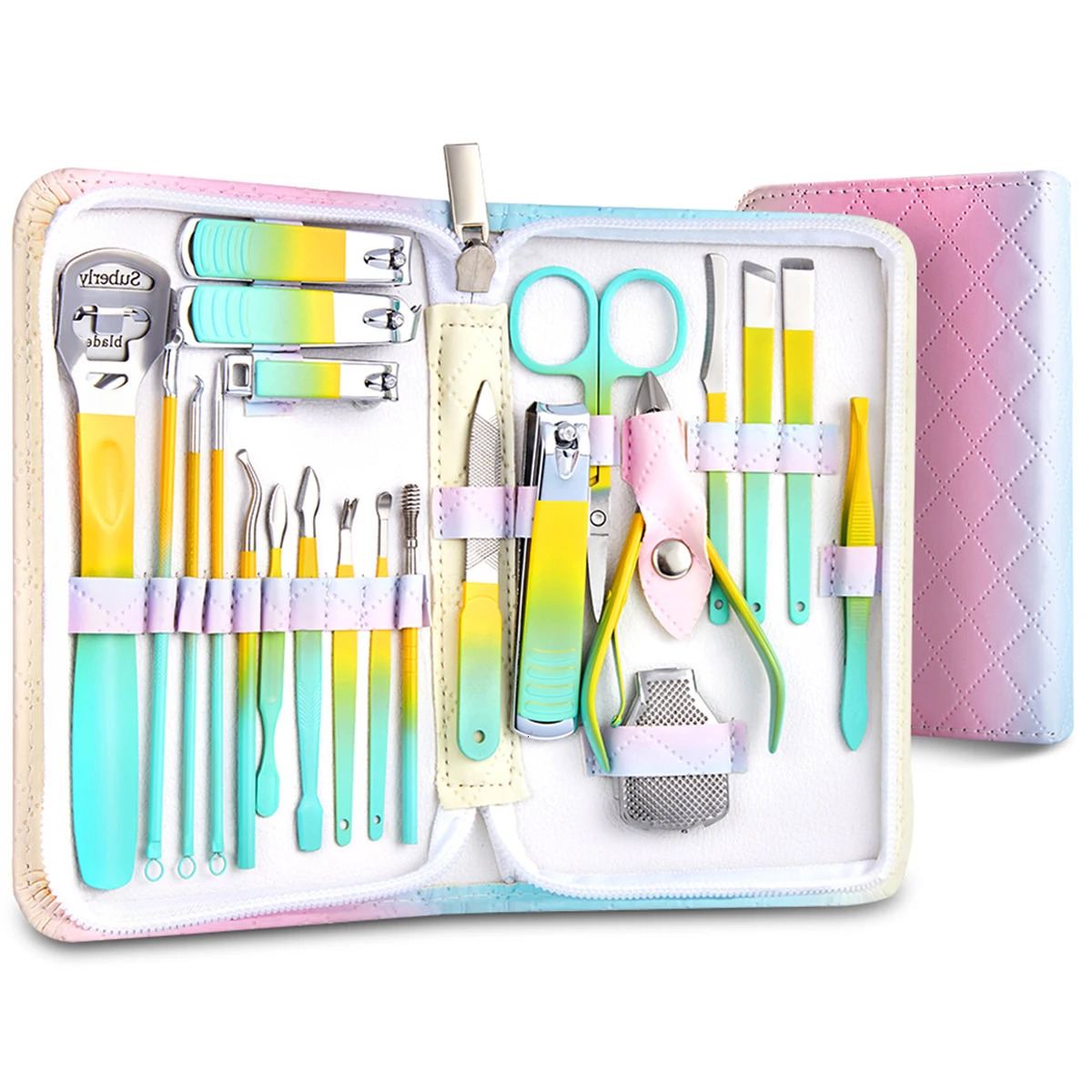 9-22pcs Nail Clipper Manicure Set Stainless Steel Manicure Kit Nail Care Tools Portable kit 241225