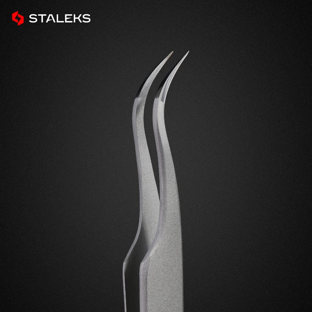 STALEKS PRO TE-41-1 Wave Pattern Embossing Tweezers Grafting Eyelashes Blooming ESD High Precise Hyper Fine AISI 241223