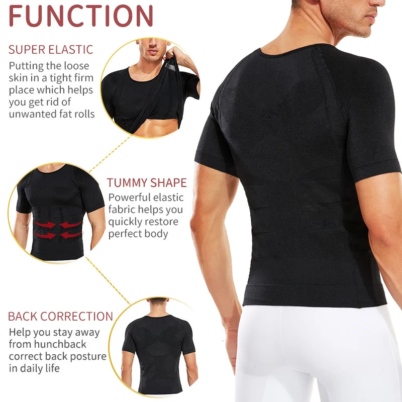 Men Slimming Body Shaper Compression Shirt Gynecomastia Slim Shapewear Belly Shapers Tummy Reducing Tops Waist Trainer Shapewear 241225