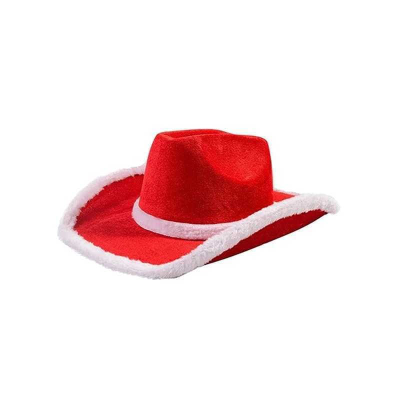 Christmas Cowboy Hat and Scarf for Adult Wedding Carnival Party Clothing and Accessories W241225