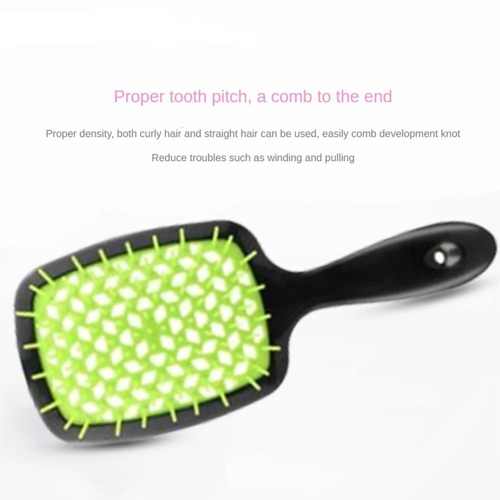Hair Comb Square Hollow-carved n Styling Tools Massage Comb Color Splicing Reduce Tangles Hair Care/styling Smoothing Comb 241225
