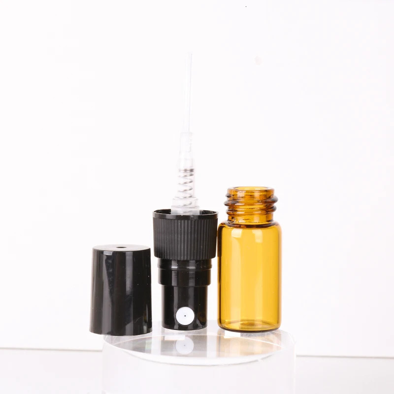 50pcs/piece Brown Glass Perfume Bottle Brown Light-Proof Spray Bottle Portable Mini Essential Oil Container Refillable Bottle 241225