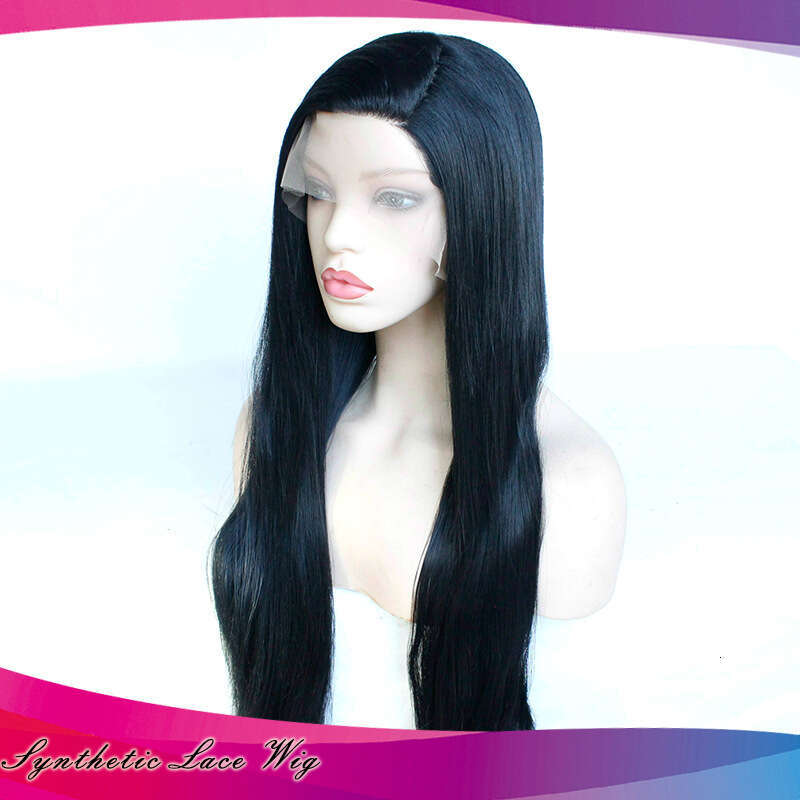 Half Hand Hook, Half Woven Women's Mid Length Shawl, Straight Hair, Synthetic Fiber, High-Temperature Silk Wig, Quality Front Lace Headband Kq1 K