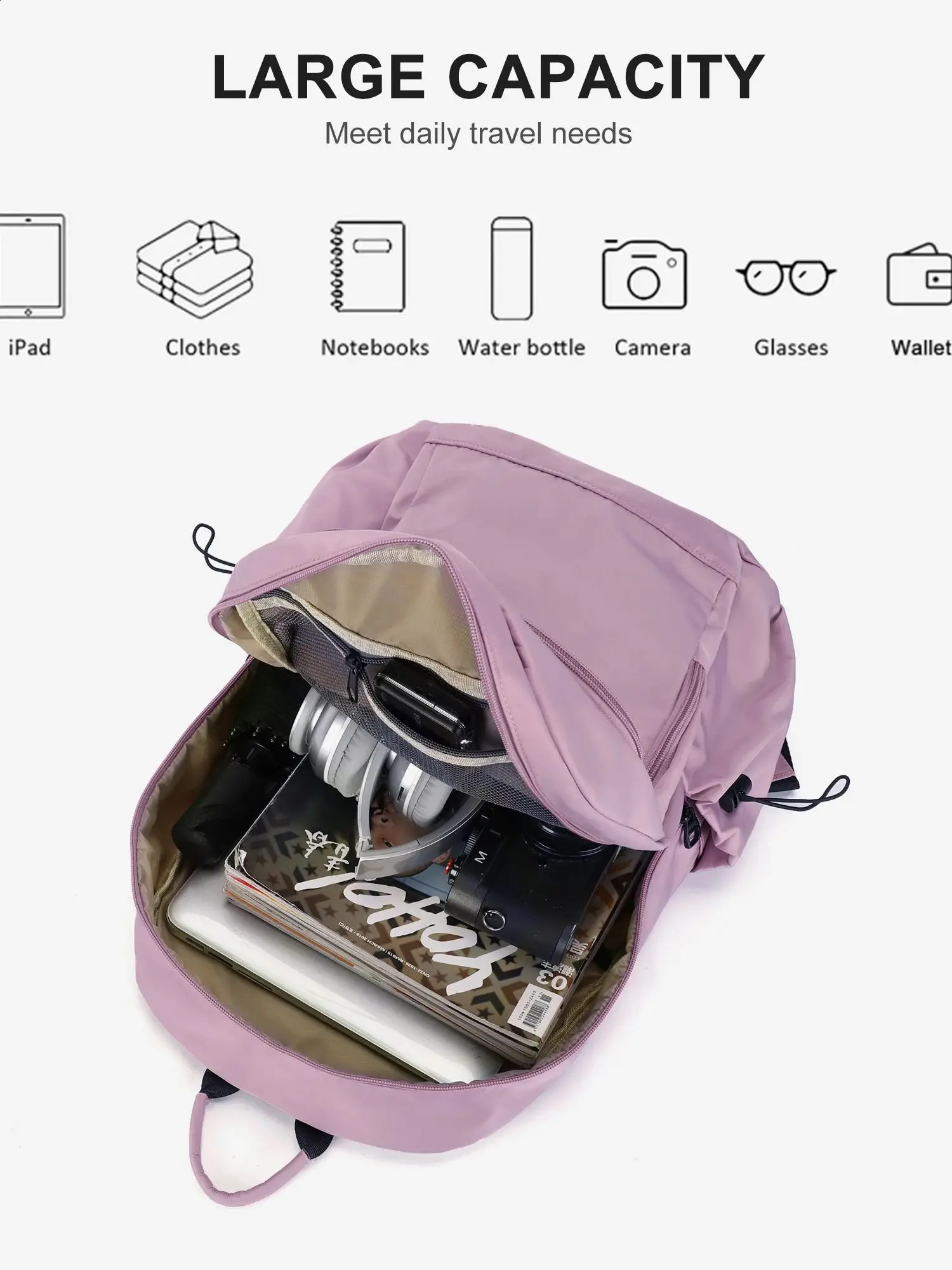 Large Capacity School Backpack for Teen Girls Boys Cute Student Schoolbags Casual College Travel Laptop Backpack for Women Men 241226
