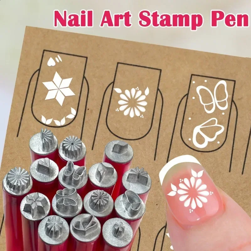 4/6/10pcs Nail Art Flowers Butterfly Stamp Pen Set for Nail Assorted Patterns DIY Art Stamping Tool for Women Beauty Accessories 241226