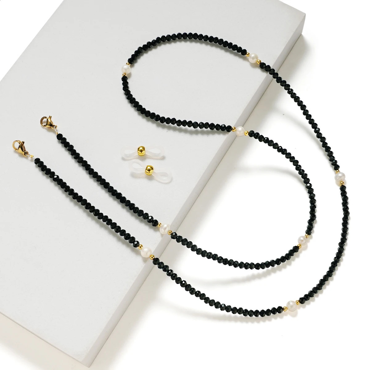 Teamer Crystal Beaded Glasses Chain for Women Fashion Lanyard Gold Color Metal Sunglassses Chains Strap Cord Hanging Neck Holder 241226