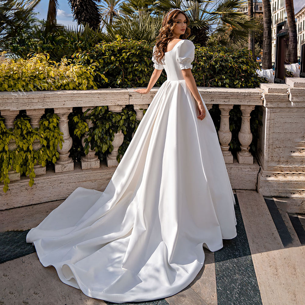 Bohemian Wedding Dresses Lace V-Neck Elegant Wedding Gown Boho Beach Bridal Dress Long Sleeves Open Back vestido novia 05