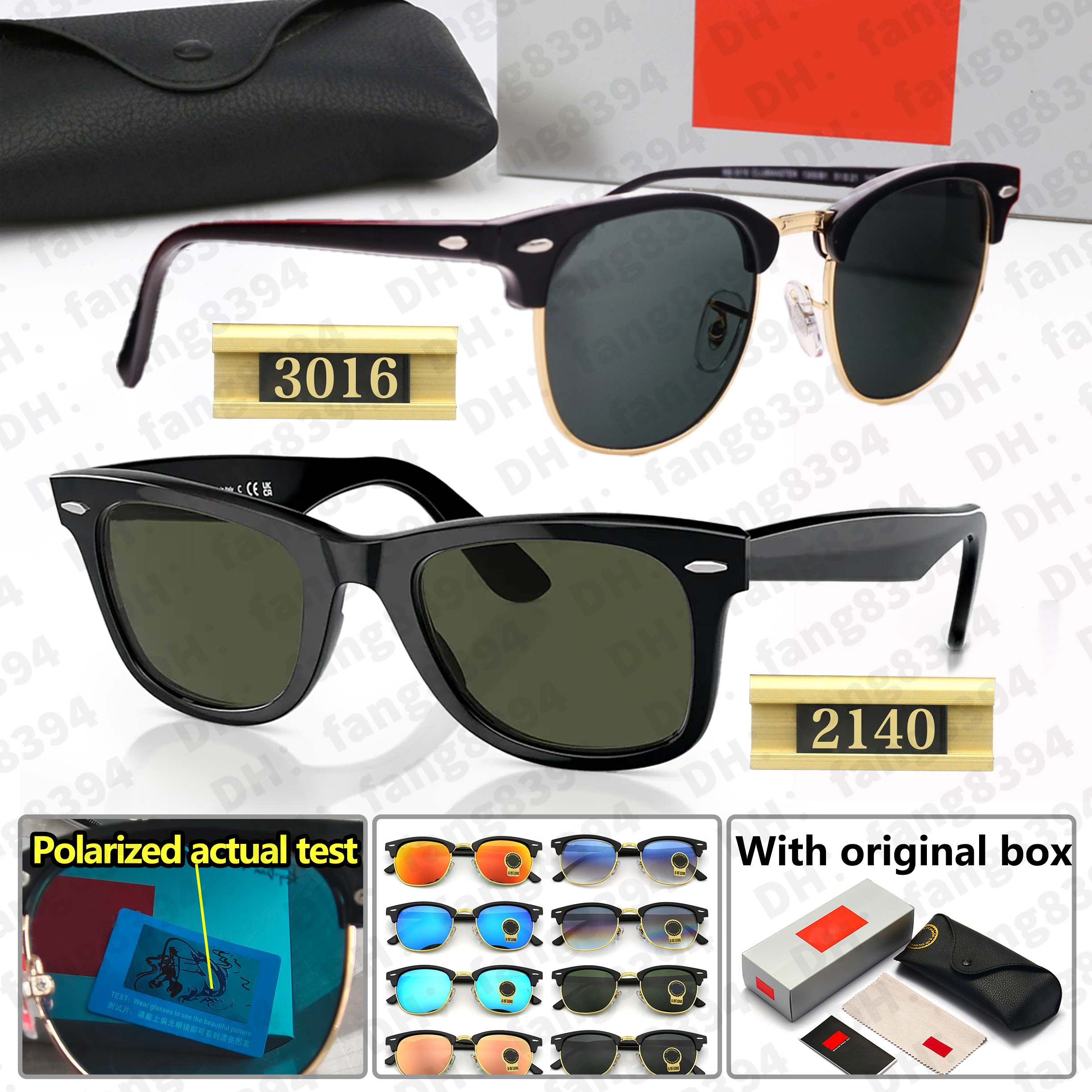 aviators sunglasses toprb 3016 rbr 2140 square men women polarized sunglasses club master havana frames green orange blue brown fashion lenses sport sunglasses