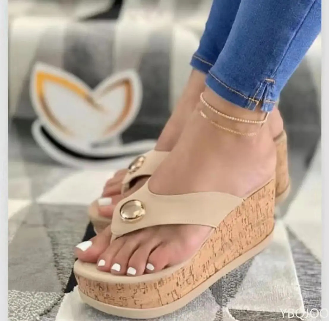 Summer Womens Shoes Women Plus Size Beach Sandals Wedge Slippers Platform Zapatillas Muje 241225