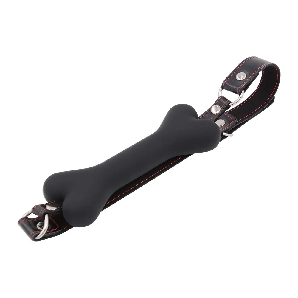 Sm Sex Toys for WomenSoft Harness Mouth Silicone Dog Bone Ball Gag Open Mouth Gag Bdsm Bondage Slave Gag Sex Product mouth gag 241226