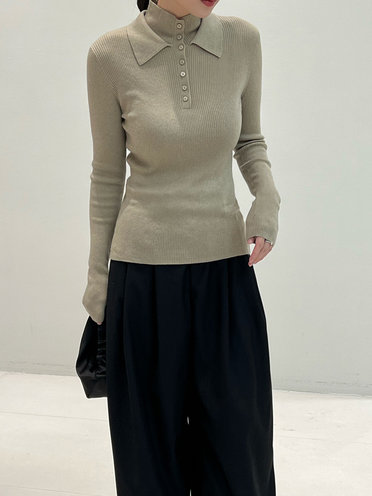 SP305 Women's Wool Blend Pleated Pullover with Soft Half Turtleneck