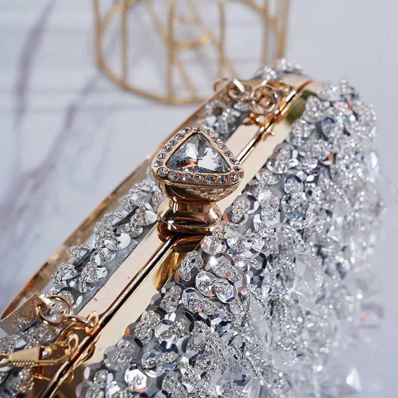 New Arrival New Womens Evening Bags Fashion Luxury Sequin Beaded Banquet Handbags Clutches Ladies Chain Small Shoulder Bag Purses T250227