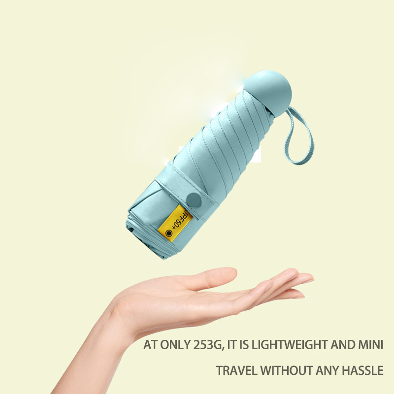 Black PVC Handheld Sunscreen Umbrella for Both Rains and Sunshine - Ideal for Men and Women's Outdoor Activities