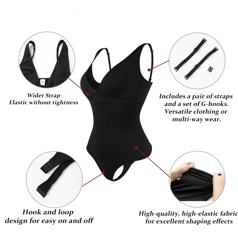 Fajas Colombianas Thong Bodysuit Women Seamless Shapewear Flat Belly Waist Trainer Body Shaper Butt Lifter Slimming Underwear 241225