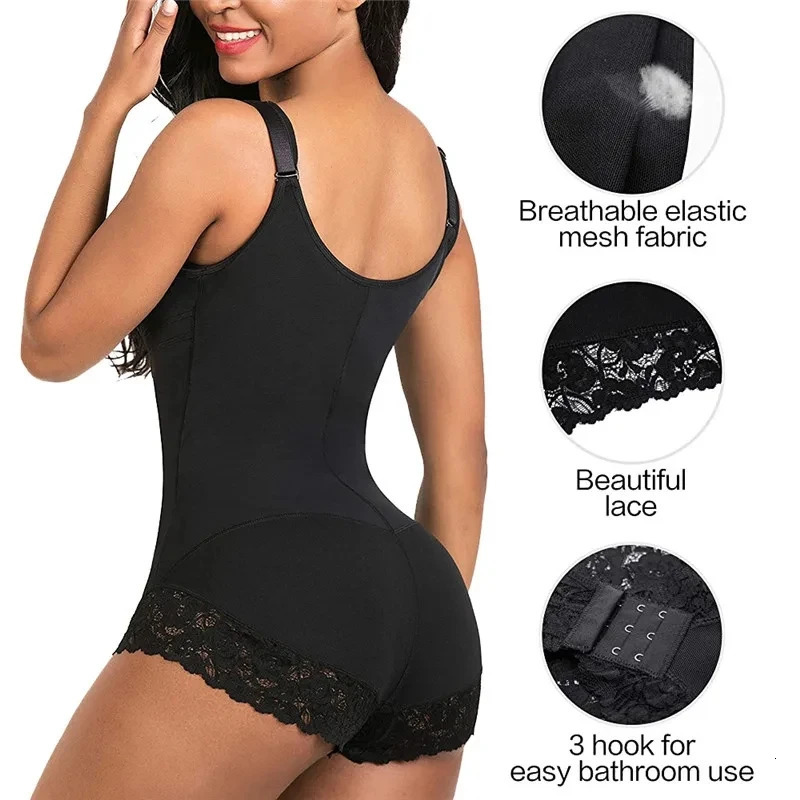 Postpartum Body Shaper Shapewear for Pregnant Women Seamless Corset Tummy Control Colombian girdle Lace Zipper OpenBust Bodysuit 241225