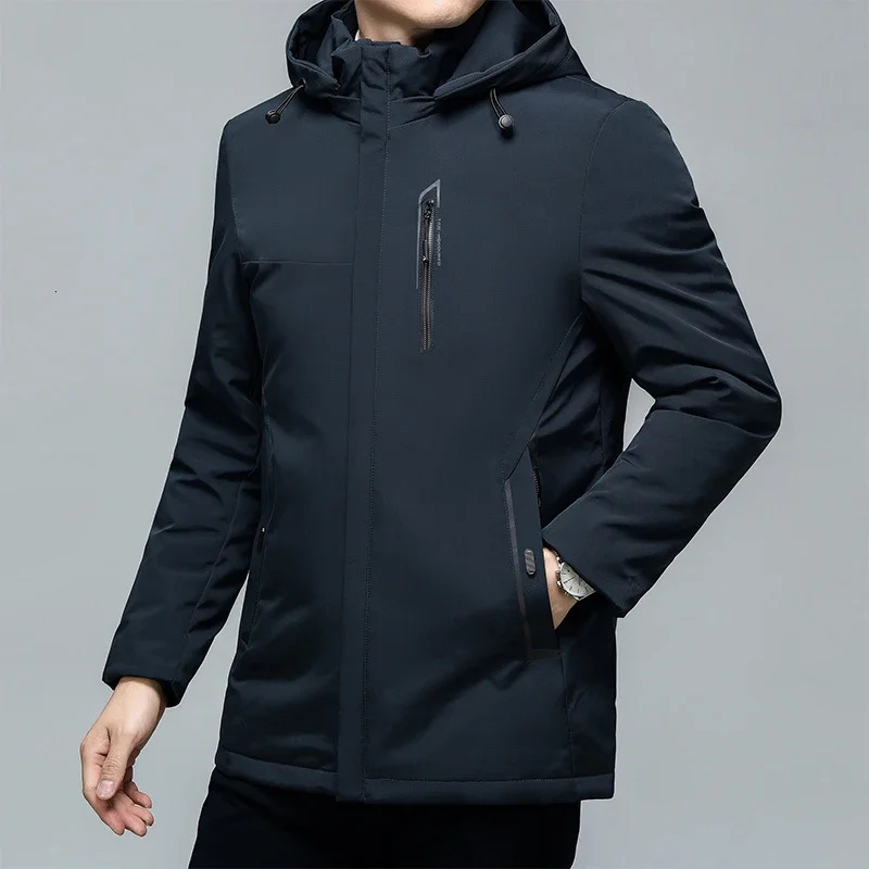 2024 Casual Down Parkas Coat Oversize Plus Velvet Thick Keep Warm Winter Mens Black Padded Oversized Jacket 241225