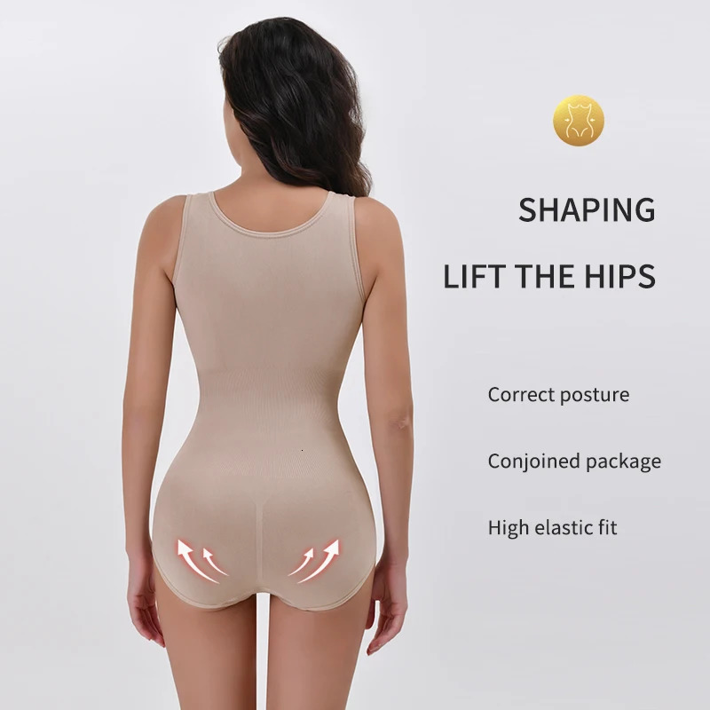 Bodysuit Shapewear Double Breasted Tummy Control Body Shaper Postpartum Slimming Woman Waist Trainer Flat Belly Comfort Corset 241225