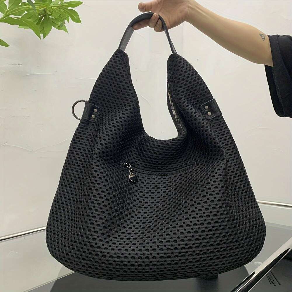 Large Capacity Ladies' Mesh Shoulder Bag, Casual and Fashionable Handbag