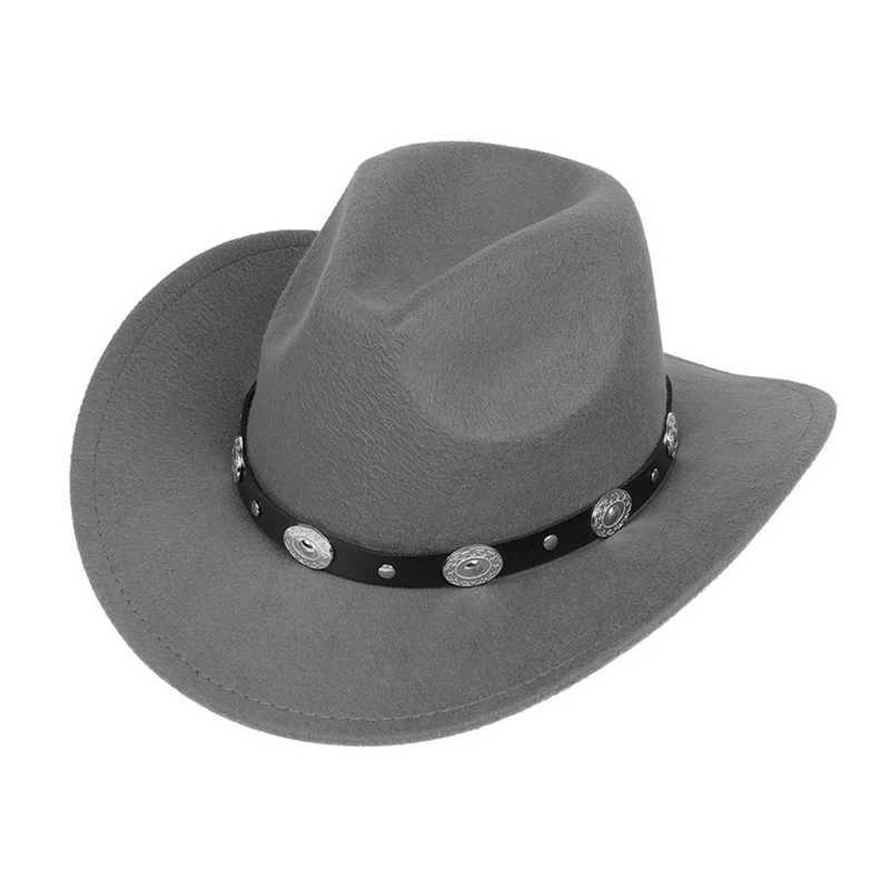 Combhasaki unisex womens denim hat retro classic denim hat wide brown sun hat with belt W241225