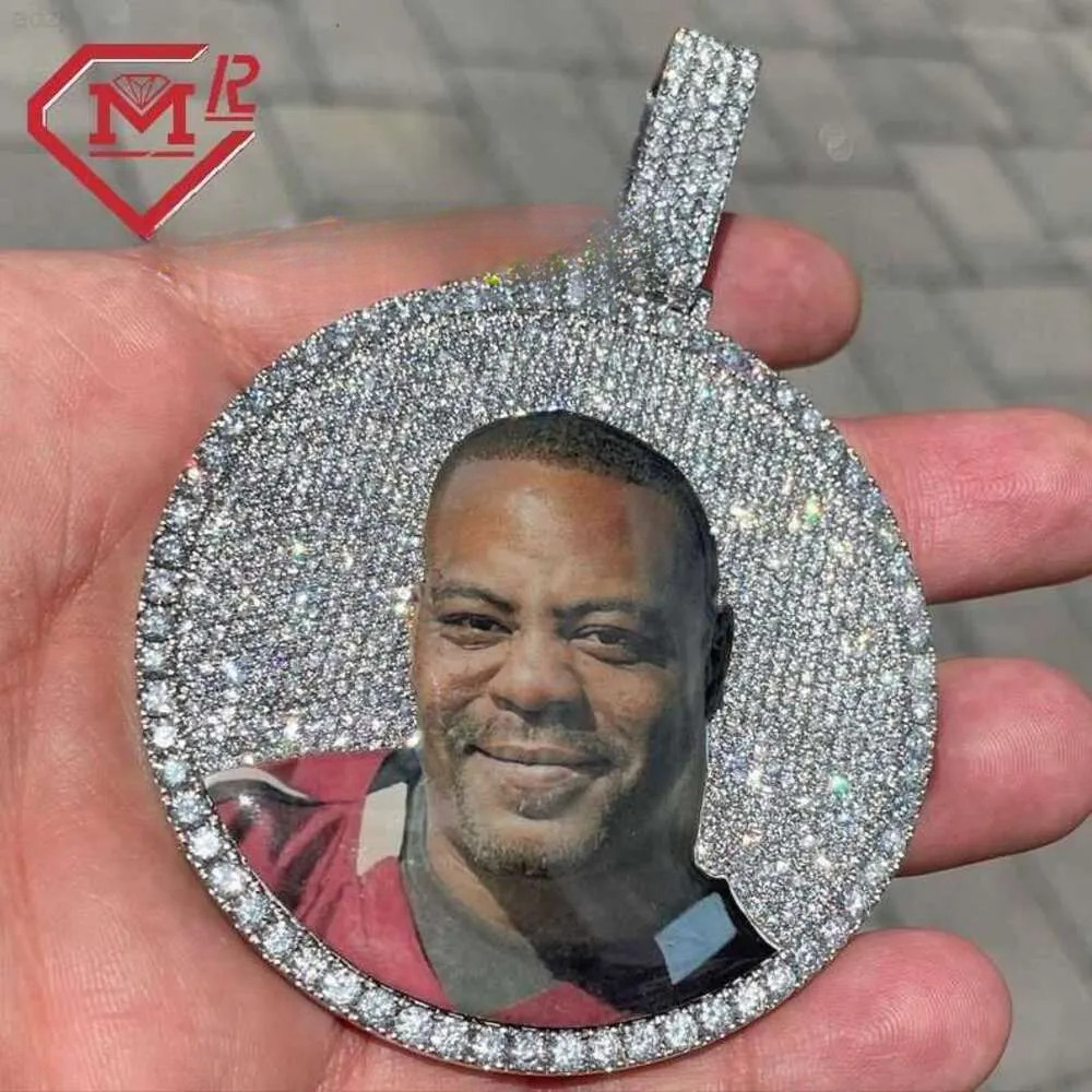 Memory Vvs Sier Custom Iced Out Picture Pendant Moissanite Customize any photo pendant