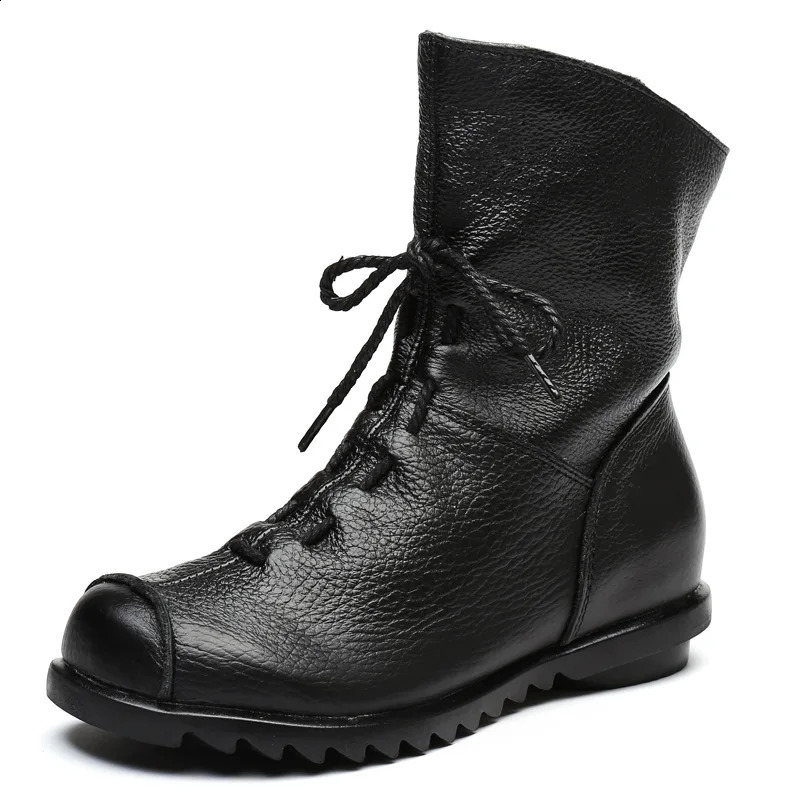 Women Shoes Retro Original Leather Short Boots Warm Leather Boots Autumn and Winter Ankle Boots women Boots Botas De Mujer 241226
