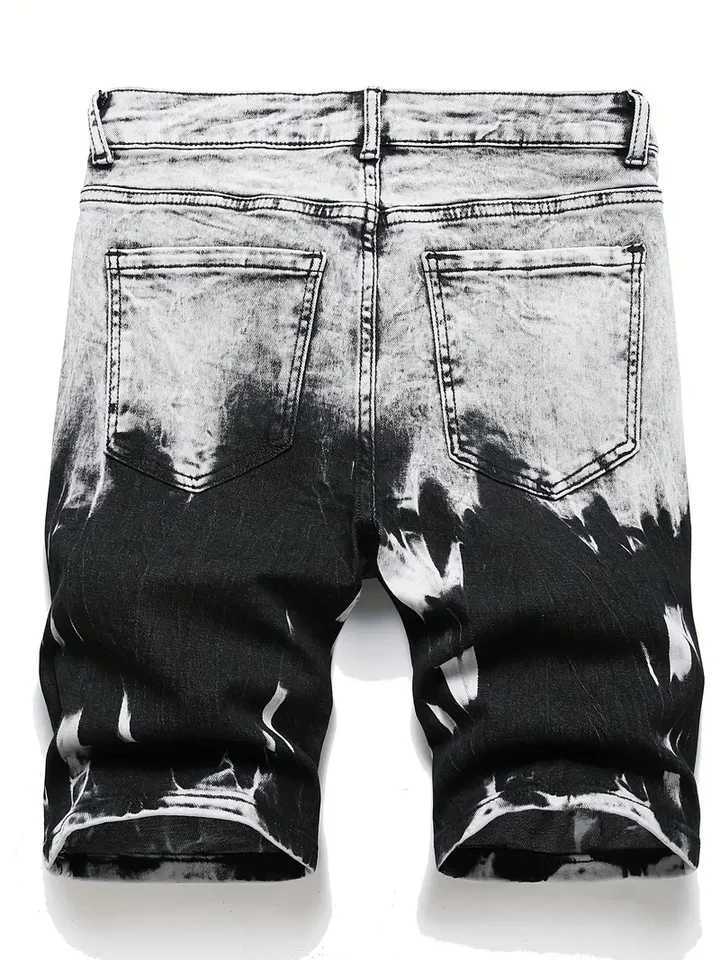 Summer new ultra-thin elastic mens shorts fashionable retro designed denim shorts streetwear 98% pure cotton cargo shorts mens W241226