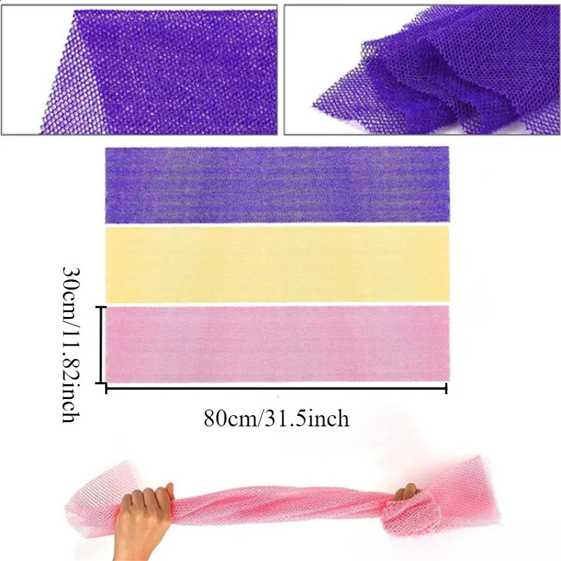 6pcs Exfoliating Bath Net Sponge Set Body Scrubber Quick Dry Odorless Shower Exfoliator Durable Bathroom Accessories 241226