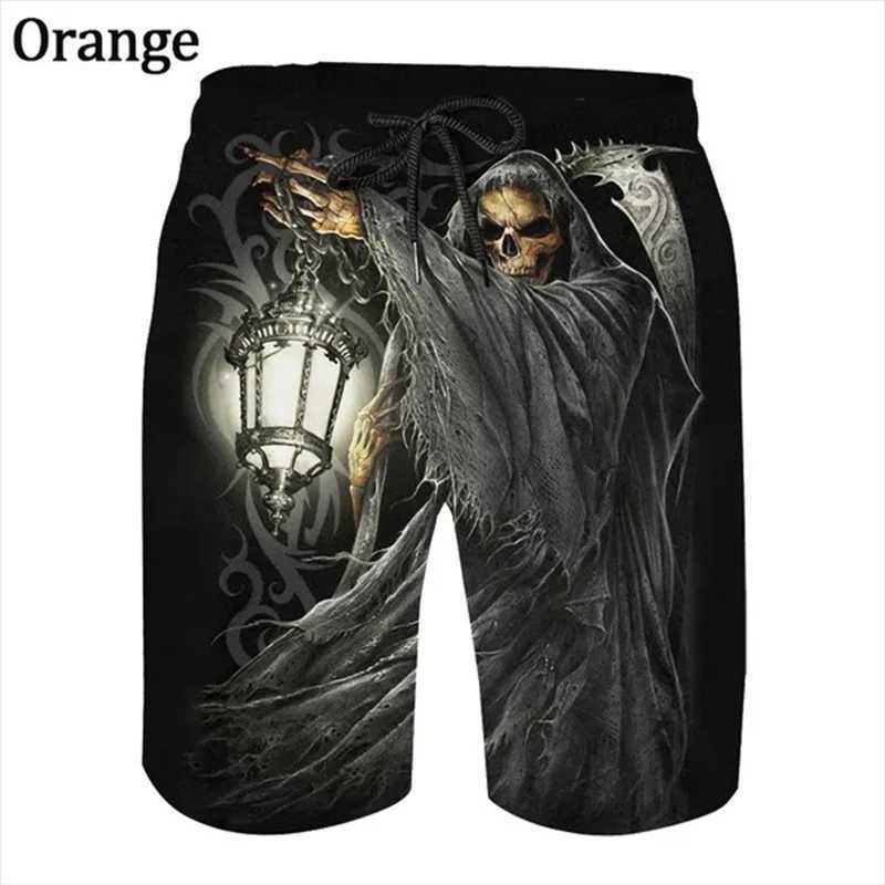 Trend Skull 3D Printed Casual Shorts Summer Neutral Street Gothic Personalized Cool Sports Shorts W241226