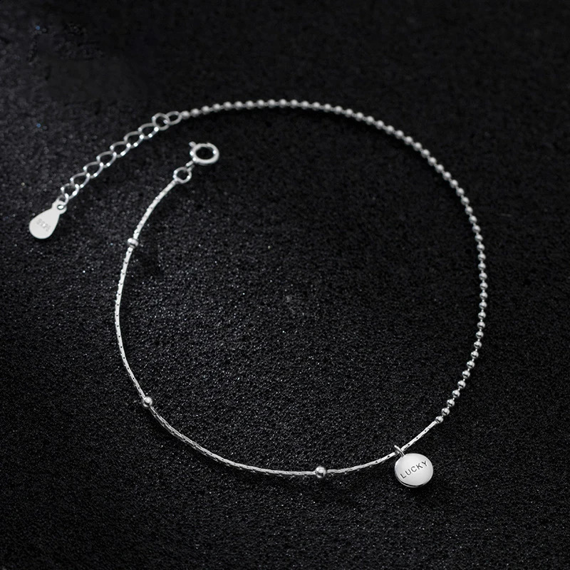 MIQIAO Lucky Leg Chain Female Bracelet Women Fashion Real Silver 925 Anklet Ornament Bracelets For Feet Beach Accessories 241226