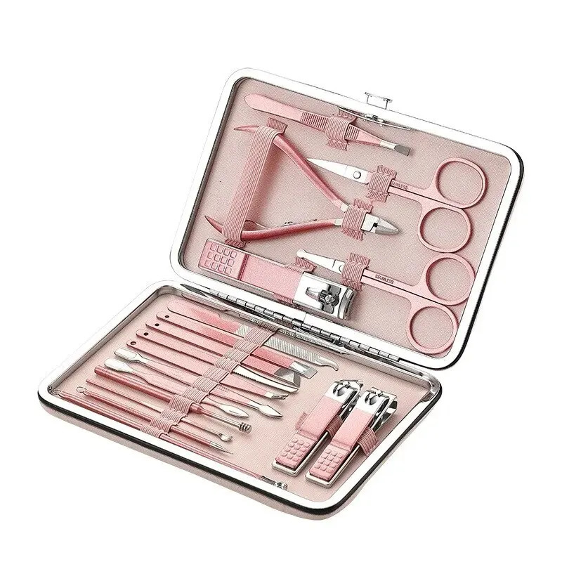 Diagonal Exfoliating Stainless Steel Nail Polish Set Rose Gold 18 Piece Household Ear Spoon Scissors For Men 241225