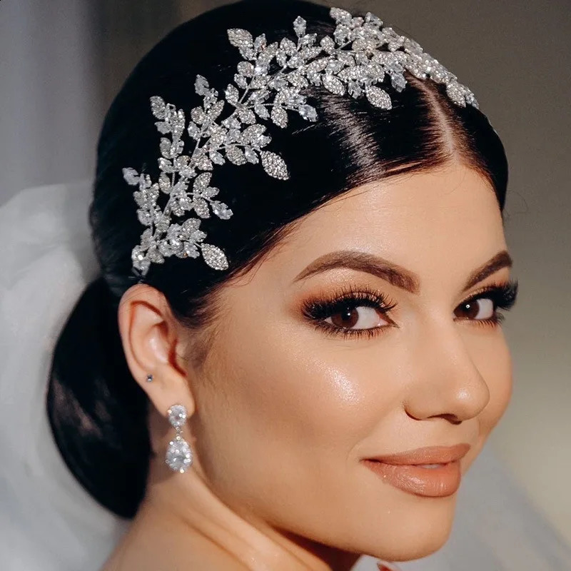 Bridal Headband Zircon Crystal Princess Wedding Headdress Bride Tiaras Crowns Women Party Prom Hair Jewelry Headpieces 241225