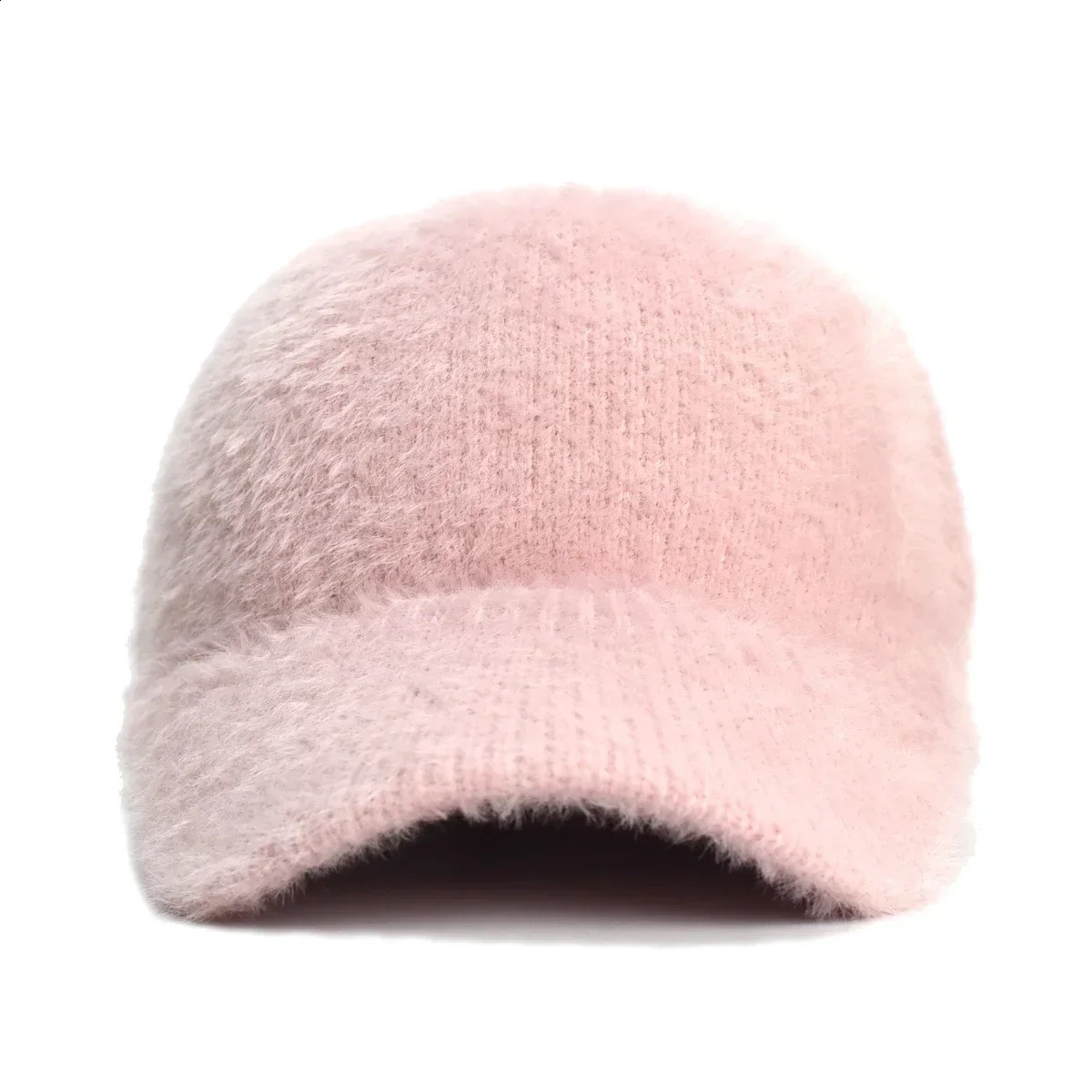 Fashion Fluffy Baseball Cap Men Women Knitted Warm Winter Solid Color Casual Elegant Hairy Fluff Hat Gorras De caps 241226