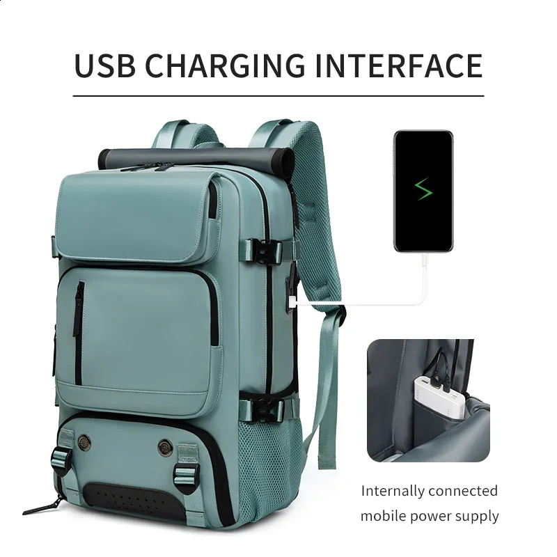 Woman travel backpackwaterproof 16 inch Business Laptop Backpack with Shoe Bag Hidden USB charging port Hiking camping backpack 241226