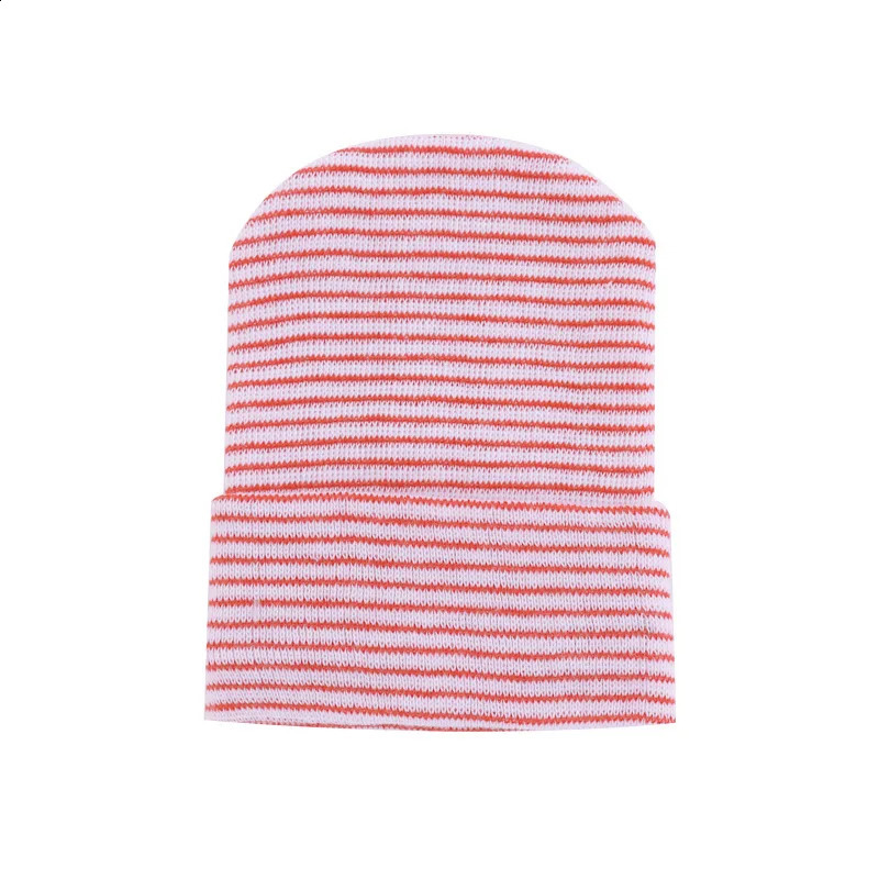 Cute born Baby Hat Infant Girl Boy Comfy Striped Hospital Cap Winter Warm Toddler Outdoor Casual Beanie 241225