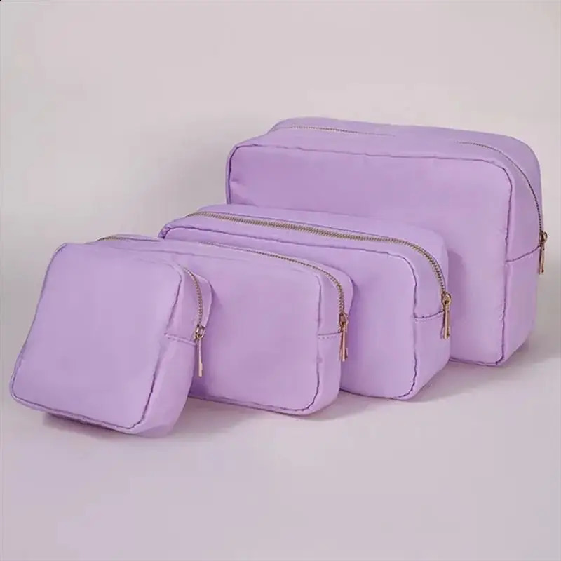 S /M/L/XL 17 Color Nylon Pouch Makeup Cosmetic Bag Zipper Toiletries Organizer Bag For Women Girls Travel Gift Makeup Pouch 241226
